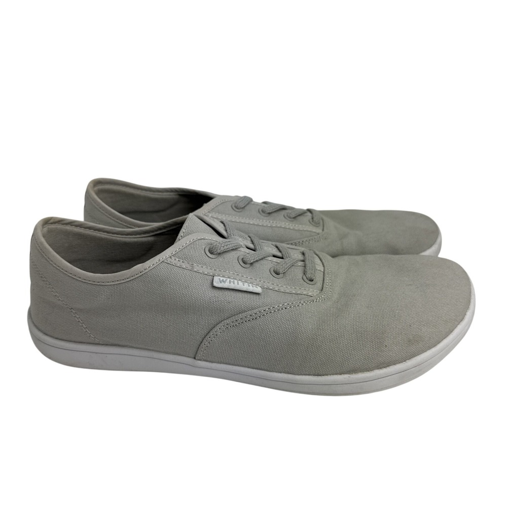 Whitin Shoes Men's 10W / EU 44 Gray Canvas Minimalist Barefoot Sneakers Wide Toe